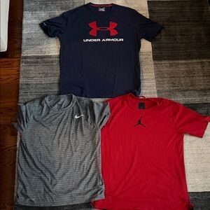 Under Armour Navy Tee with Red Logo - Men’s Short Sleeve